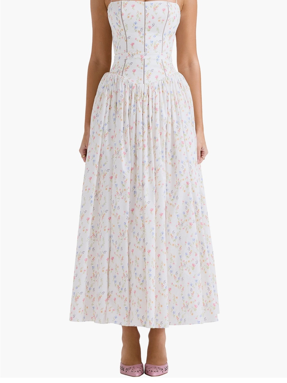 House of CB White Floral Spaghetti-Strap Maxi Dress - Picture 4 of 4